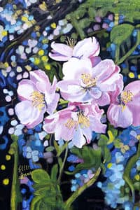 Oil painting by Ellen Lorne — Apple Blossom