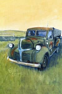 Oil painting by Ellen Lorne — Banff Truck