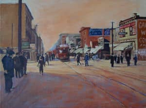 Oil painting by Ellen Lorne — Busy Corner