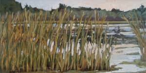Oil painting by Ellen Lorne — Dover Pond