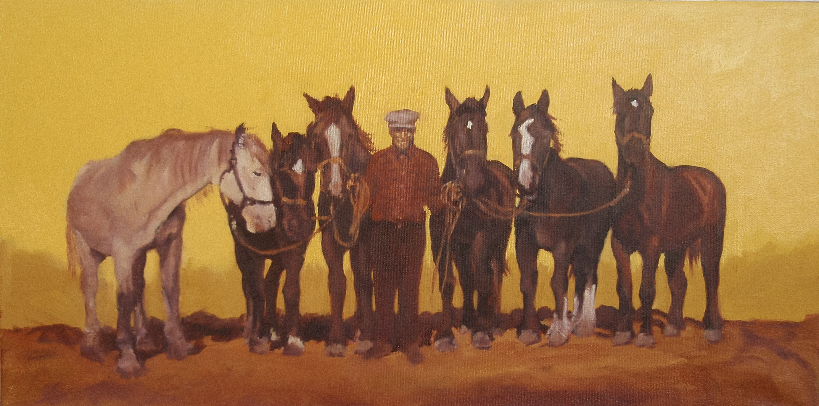 Oil painting: Farmer's Pride — a wide Alberta field under a summer sky
